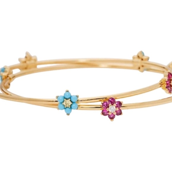 KATE SPADE • Myositis Flower Bangle Bracelet Set - Picture 4 of 7